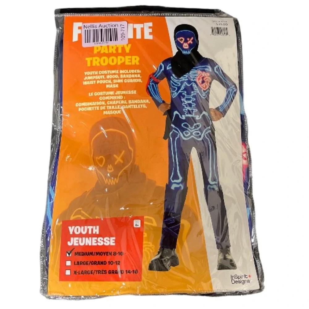 NWT Spirit Halloween Official Fortnite‎ Kids Light-Up Party Trooper Costume - Picture 3 of 8